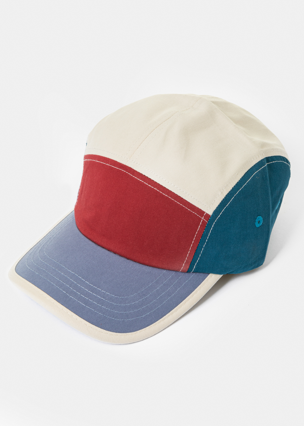 Multicolor Cotton Camper Cap - Red
